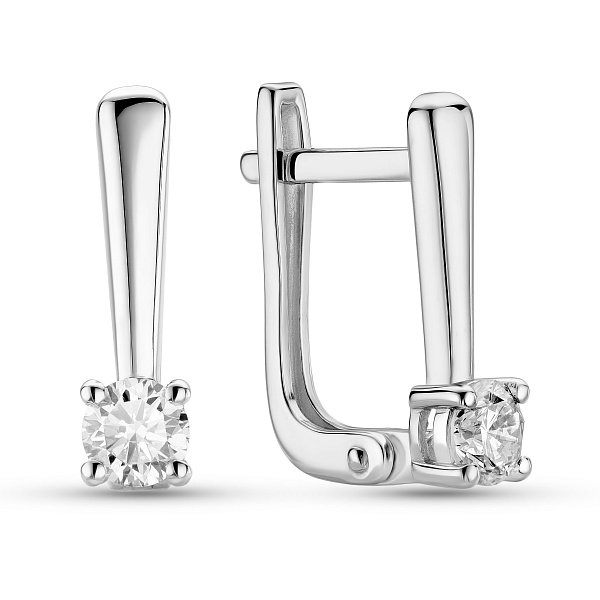 Сережки з білого золота з діамантами (арт. С011481030б) – зображення 1