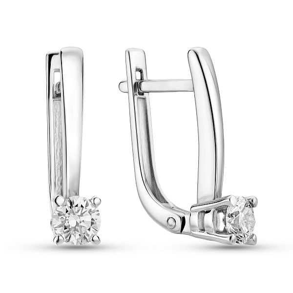 Серьги из белого золота с бриллиантами (арт. С011318040б) – изображение 1