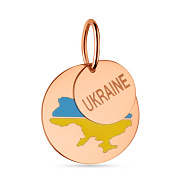 Фото Двойной золотой подвес "Украина" с эмалью (арт. 440748есж)
