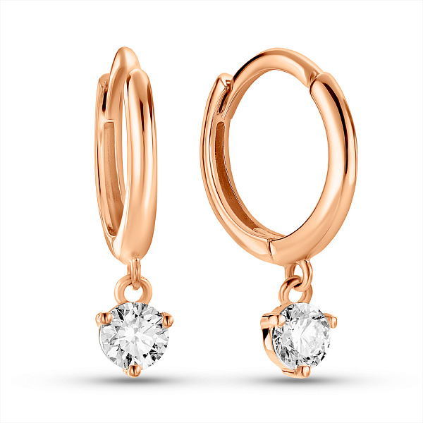 Серьги из красного золота с бриллиантами (арт. С011644020) – изображение 1