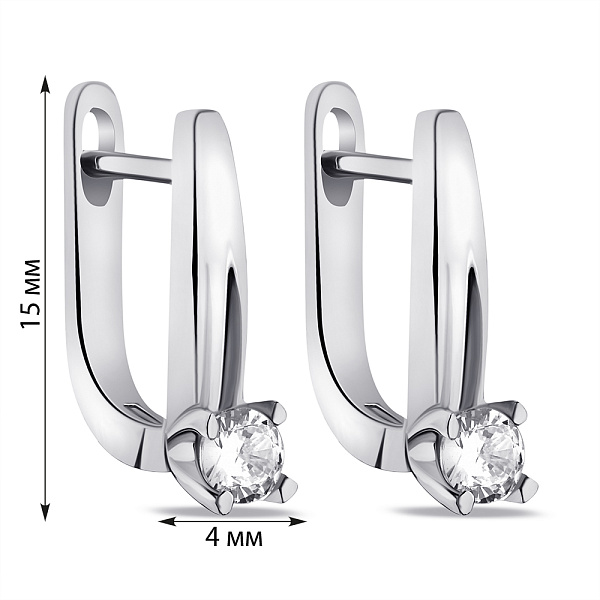 Серьги из серебра с фианитами (арт. 7502/4775) – изображение 2