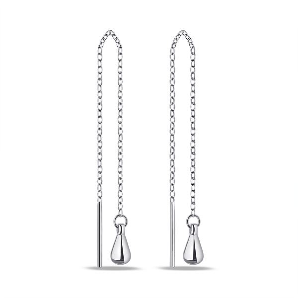 Серебряные серьги-протяжки Капля (арт. 7502/9005/1) – изображение 1
