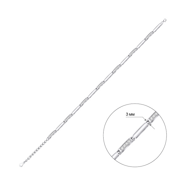 Серебряный браслет с фианитами (арт. 7509/4862) – изображение 2