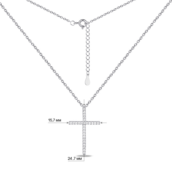 Серебряное колье с крестиком (арт. 7507/1701) – изображение 3