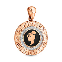 Золотий підвіс "Діва" з фіанітами і емаллю (арт. 440681ечд)