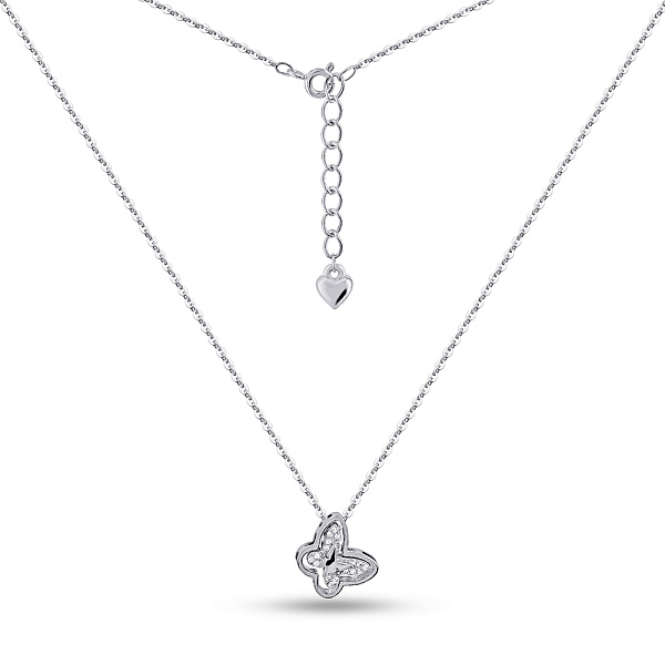 Серебряное колье Бабочка с россыпью фианитов (арт. 7507/2208) – изображение 2