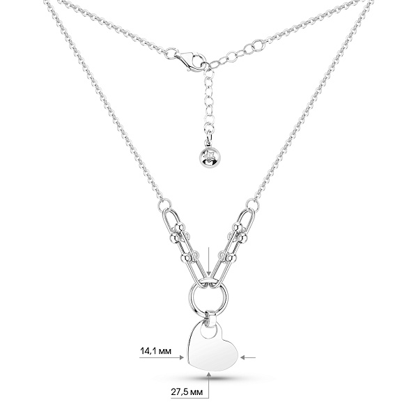 Золотое колье Сердце (арт. 352676б) – изображение 3