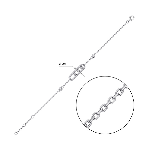 Серебряный браслет с фианитами (арт. 7509/3195) – изображение 2