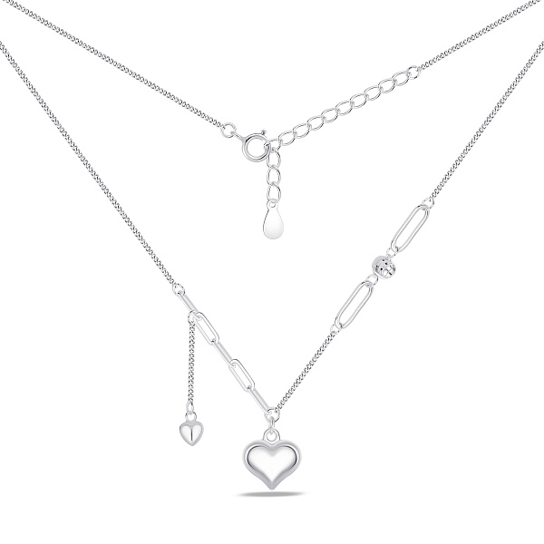 Серебряное колье с подвесками сердечка (арт. 7507/2638) – изображение 2