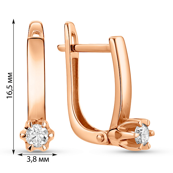 Серьги из красного золота с бриллиантами (арт. С011003020) – изображение 5