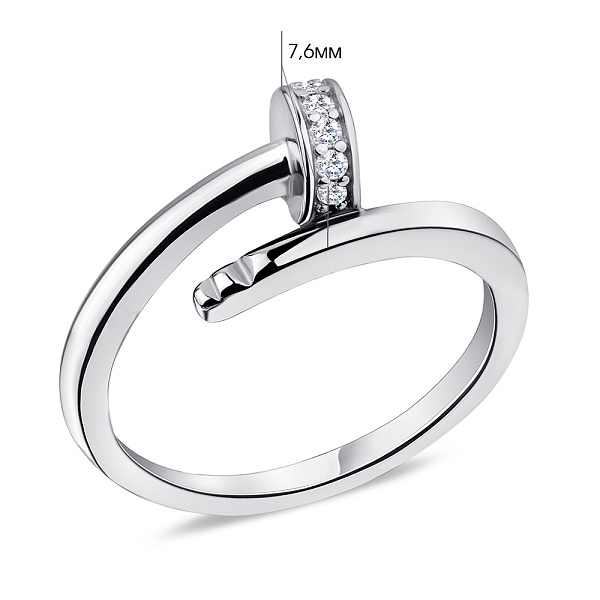 Серебряное кольцо с белыми фианитами (арт. 7501/5730) – изображение 2