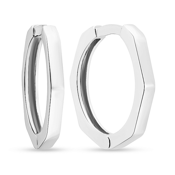Серьги-кольца из белого золота (арт. 107823/15б) – изображение 1