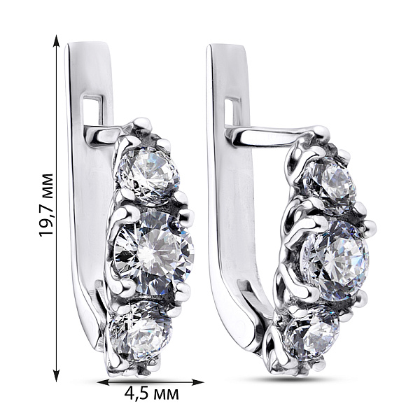 Серебряные серьги с фианитами (арт. 7502/2204р) – изображение 2