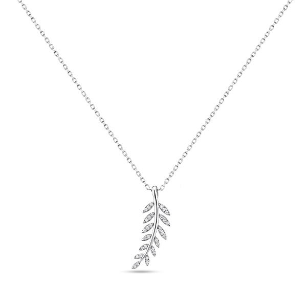 Серебряное колье с подвеской веточка с фианитами (арт. 7507/2550) – изображение 1