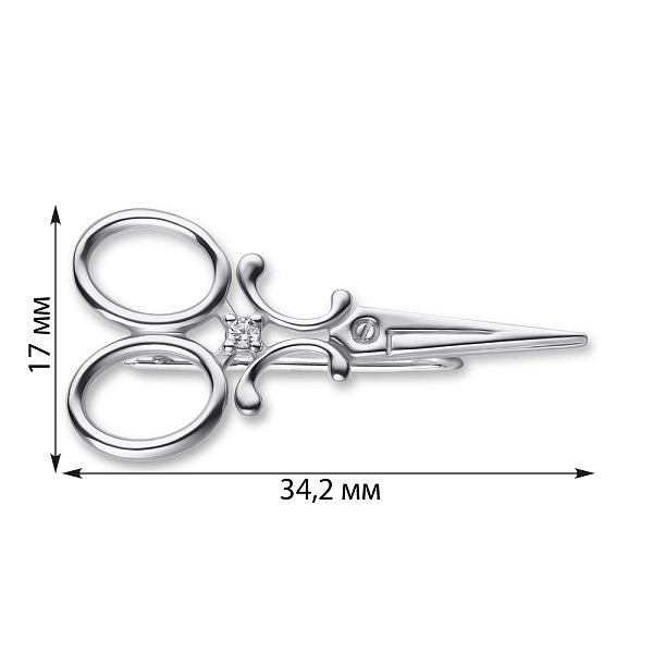 Серебряная брошь Trendy Style с фианитом (арт. 7505/7114р) – изображение 2