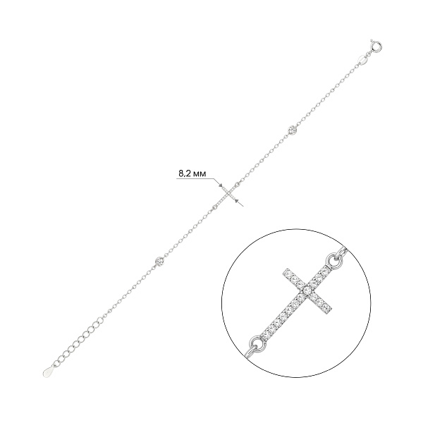 Серебряный браслет с крестиком (арт. 7509/5461) – изображение 2