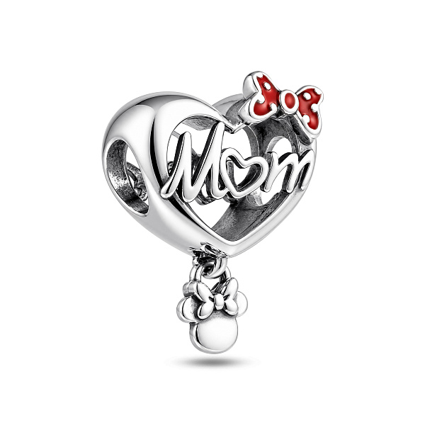 Срібний шарм сердечко Mom (арт. 7903/3555ек) – зображення 1