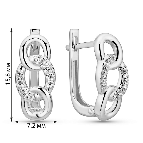 Серьги из белого золота с бриллиантами (арт. С011263010б) – изображение 4
