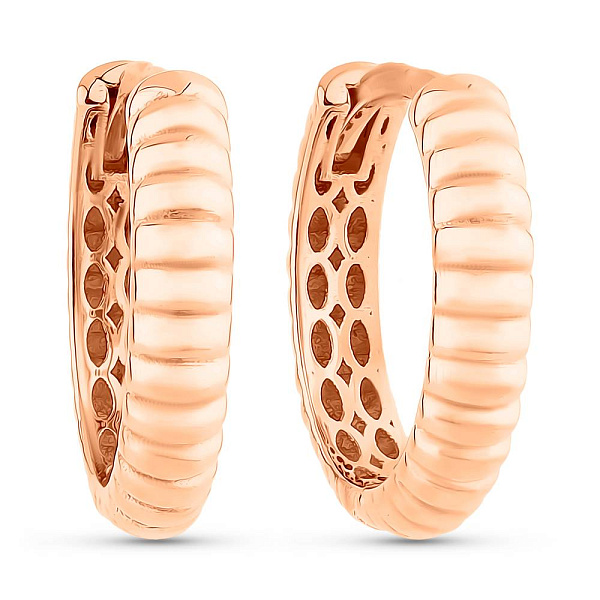 Серьги-кольца из красного золота (арт. 109312/15) – изображение 1