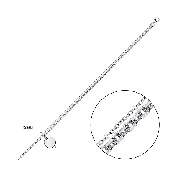 Серебряный браслет с подвеской (арт. 7509/3708) – изображение 2