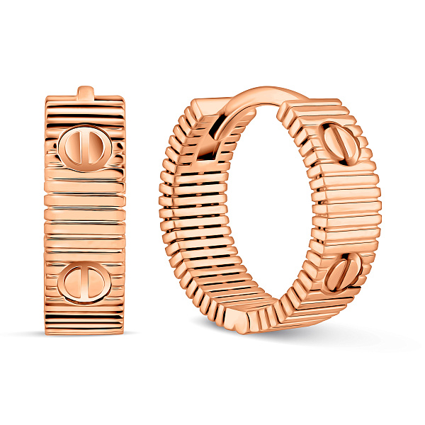 Сережки-кільця з червоного золота (арт. 1092099) – зображення 1