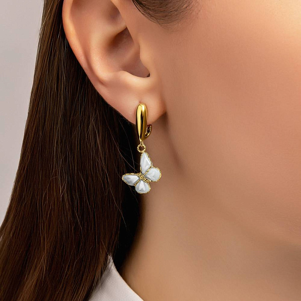 Золотые серьги Francelli Бабочки (арт. 109736жкмг) – изображение 2