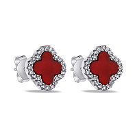 Сережки зі срібла з сердоліком (арт. 7518/5497/10Срдк)
