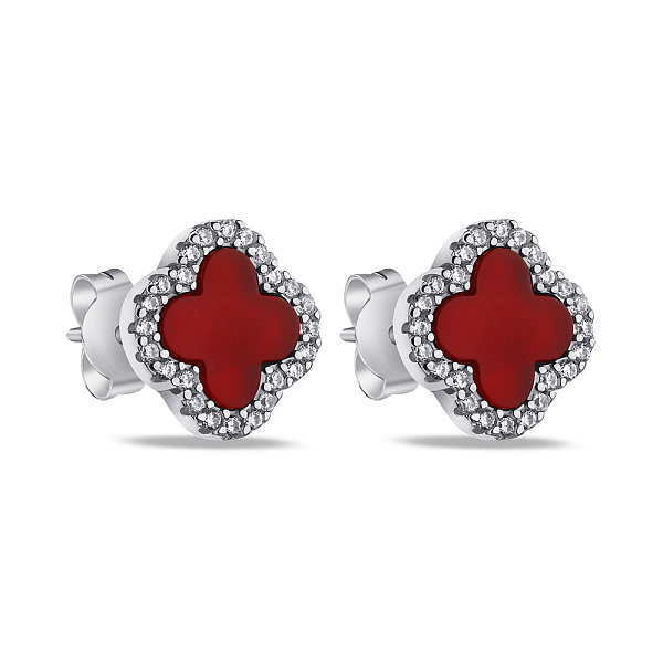 Сережки серебряные с сердоликом (арт. 7518/5497/10Срдк) – изображение 1