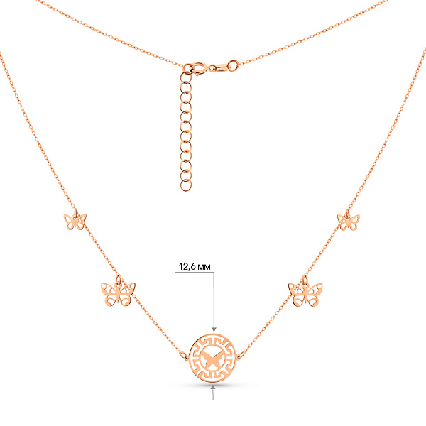 Золотое колье Бабочки (арт. 352798) – изображение 5