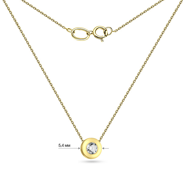 Колье из желтого золота с фианитом (арт. 350547/1ж) – изображение 3