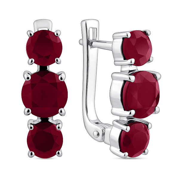 Сережки зі срібла з рубінами (арт. 7502/2147053Р) – зображення 1