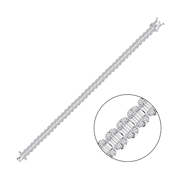 Серебряный браслет с дорожкой из фианитов (арт. 7509/5248) – изображение 1