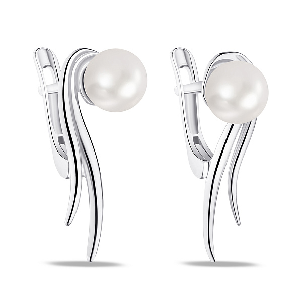 Серьги из серебра с жемчугом (арт. 7502/С2Ж/104) – изображение 1
