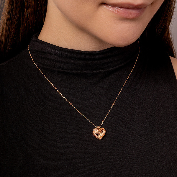 Золотое колье Сердце (арт. 352801) – изображение 3