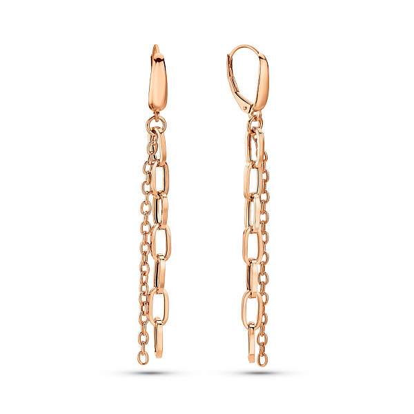Серьги из красного золота Звенья (арт. 1091578) – изображение 1