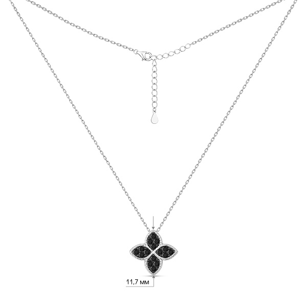Серебряное колье с черными фианитами (арт. 7507/2386/10ч) – изображение 3