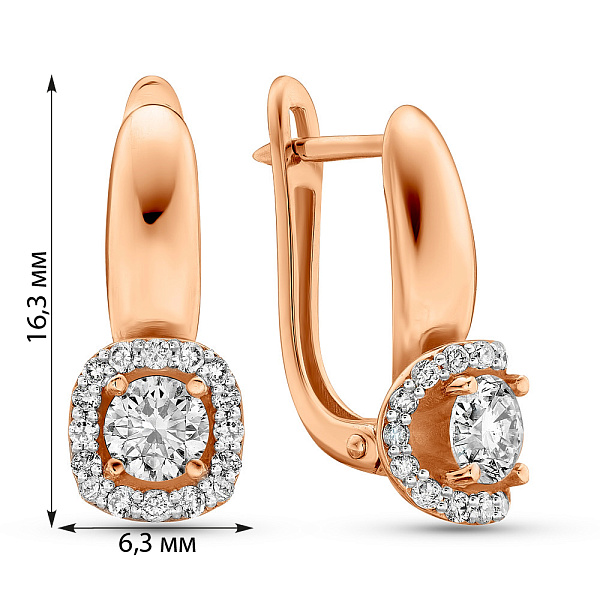 Серьги из красного золота с бриллиантами (арт. 2191986201) – изображение 5