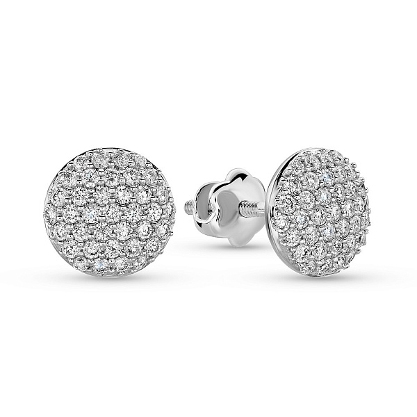 Сережки з білого золота з діамантами (арт. С341309040б) – зображення 1