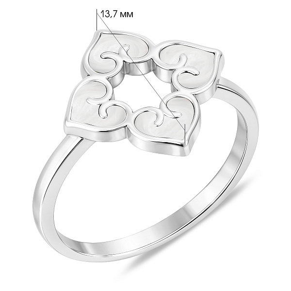 Серебряное кольцо Цветок с перламутром (арт. 7501/8336п) – изображение 2