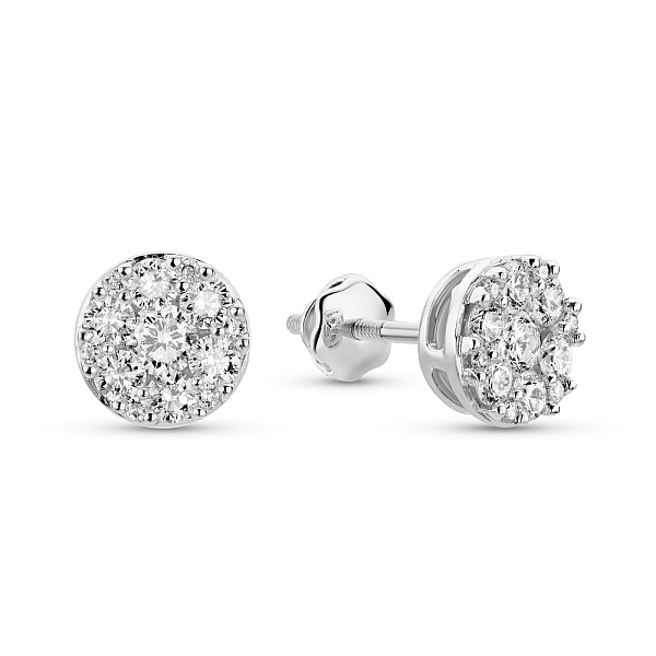 Серьги из белого золота с бриллиантами (арт. С341624080б) – изображение 1