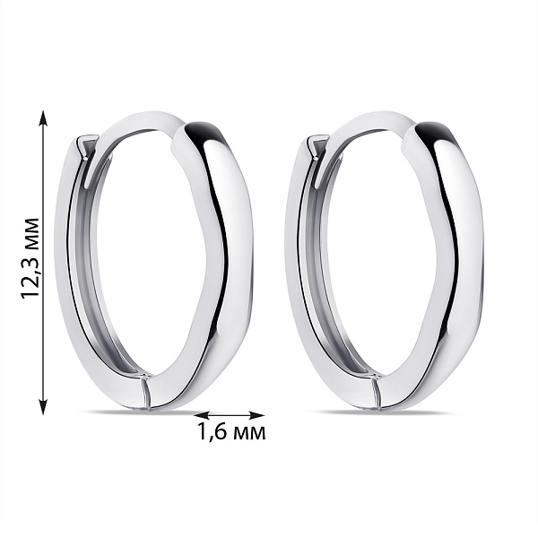 Серебряные серьги без камней (арт. 7502/9377/15) – изображение 2