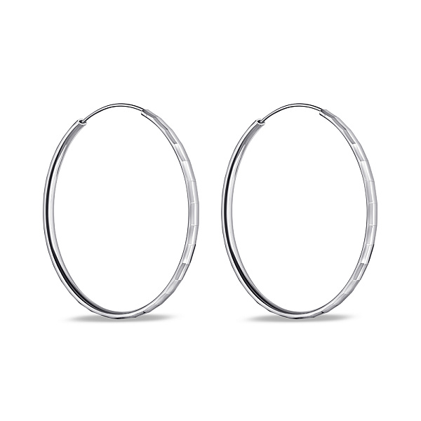 Серебряные серьги-кольца без камней (арт. 7502/9849/45) – изображение 1