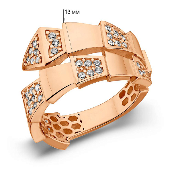 Кольцо из красного золота Змея (арт. 156587) – изображение 4