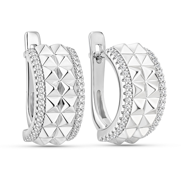 Серебряные серьги с фианитами (арт. 7502/10151) – изображение 1