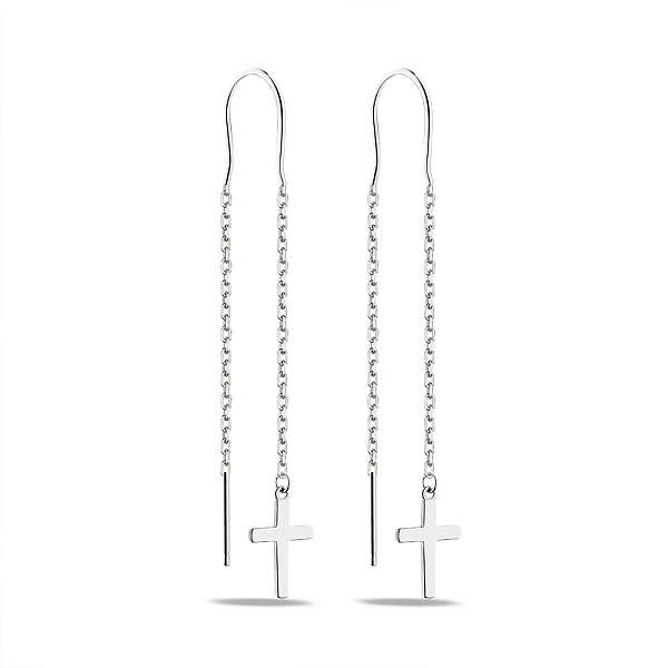 Серебряные серьги-протяжки Крестики (арт. 7502/4917) – изображение 1