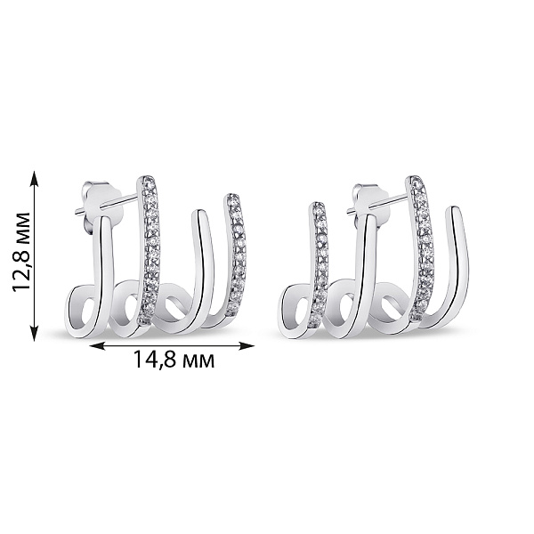 Серьги из серебра с фианитами (арт. 7518/6349) – изображение 2