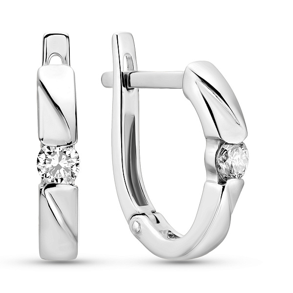 Серьги из белого золота с бриллиантами (арт. С011074020б) – изображение 1
