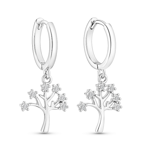 Серебряные серьги-конго Дерево жизни (арт. 7502/10584/10) – изображение 1