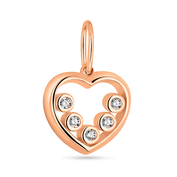 Подвес "Сердце" из красного золота (арт. 424584) – изображение 1
