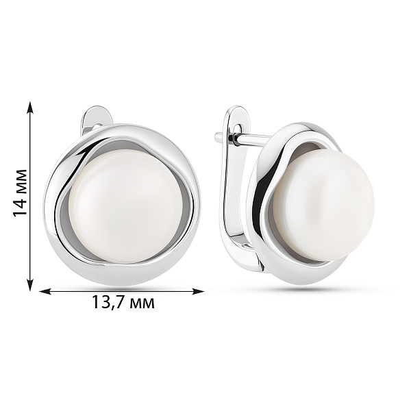 Серебряные серьги с жемчугом (арт. 7502/2187080жб) – изображение 2